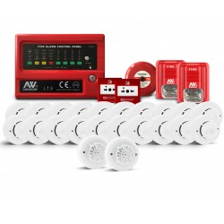 Kit Sistema Incendio Convencional 4 zonas  ASENWARE KIT2166-4